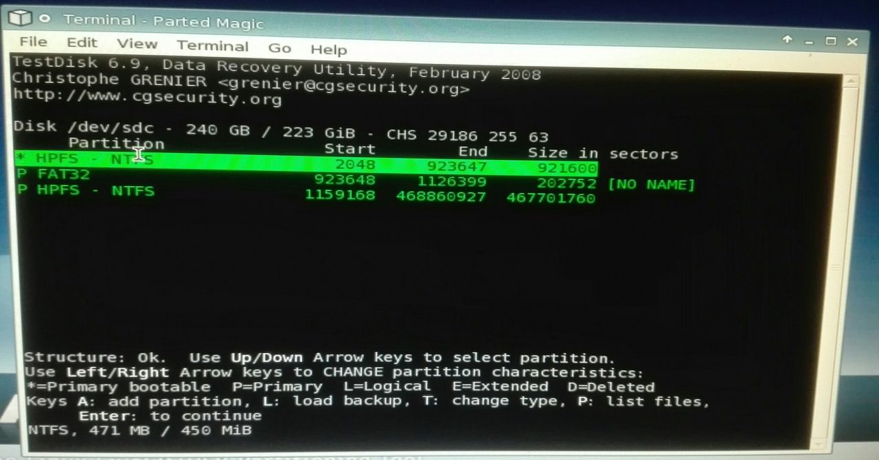 chkdsk says disk is raw